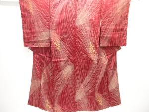 大正ロマン　抽象模様織り出しお召着物